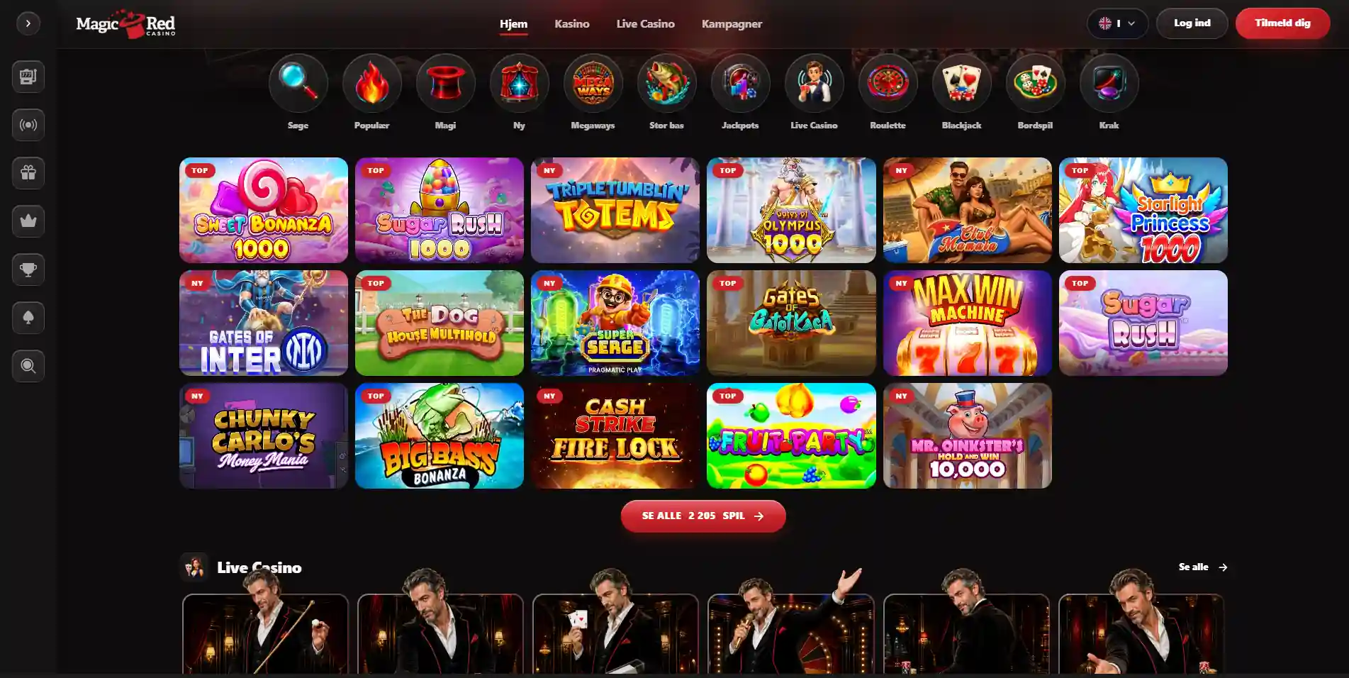 den aktuelle Magic Red-forside på magicred.io